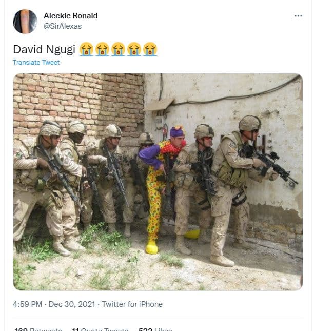 Aleckie ronald siralexas david ngugi ffàfàff translate tweer 4.59 pm dec 30, twi