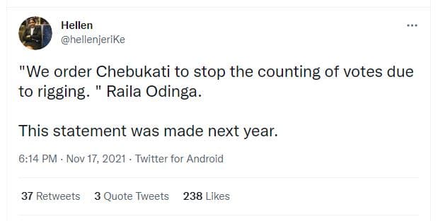Hellen hellenjerike we order chebukati to stop the counting of votes due to rigg