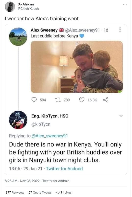 So african chichikoech wonder how alex's training went alex sweeney alex_sweeney