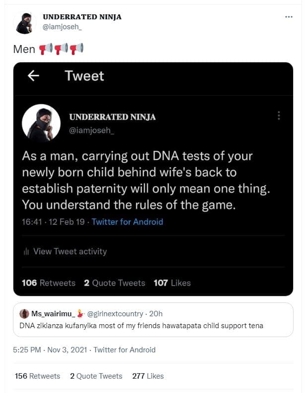 Underrated ninja iamjoseh men tweet underrated ninja iamjoseh _ as a man, carryi