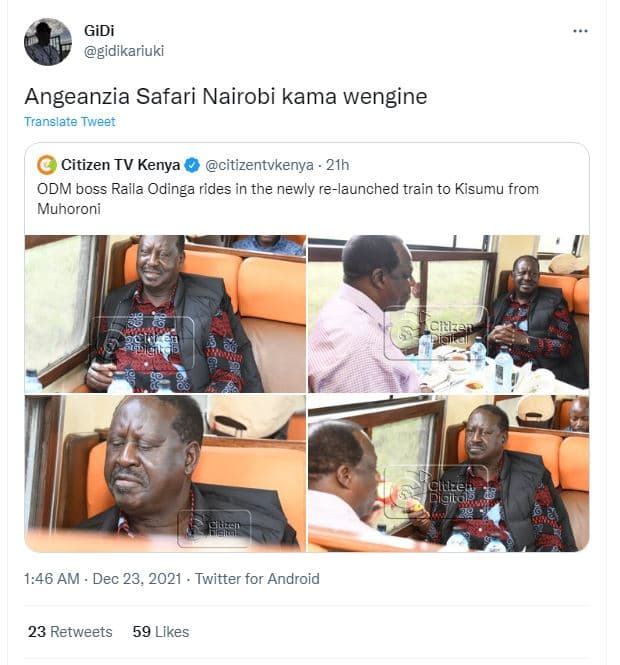 Gidi gidikariuki angeanzia safari nairobi kama wengine translate tweet citizen t