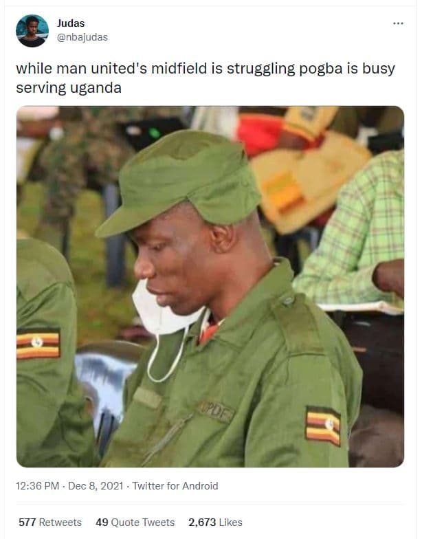 Judas nbajudas while man united's midfield is struggling pogba is busy serving u