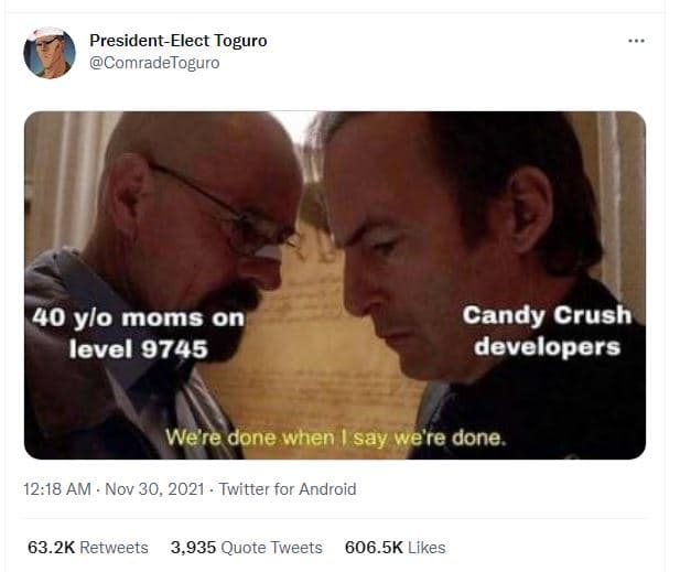 Presidentelect toguro 'comradetoguro 40 ylo moms on level candy crush developers