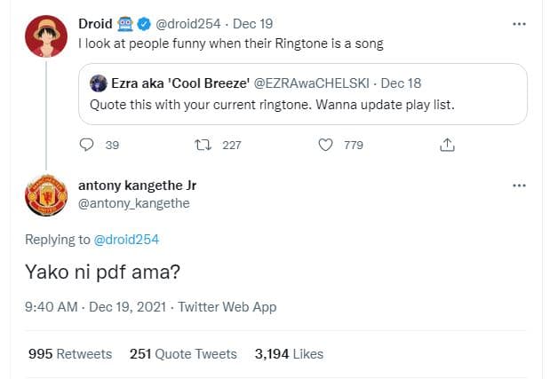 Droid droid254 dec 19 ilook at people funny when their ringtone is song ezra aka