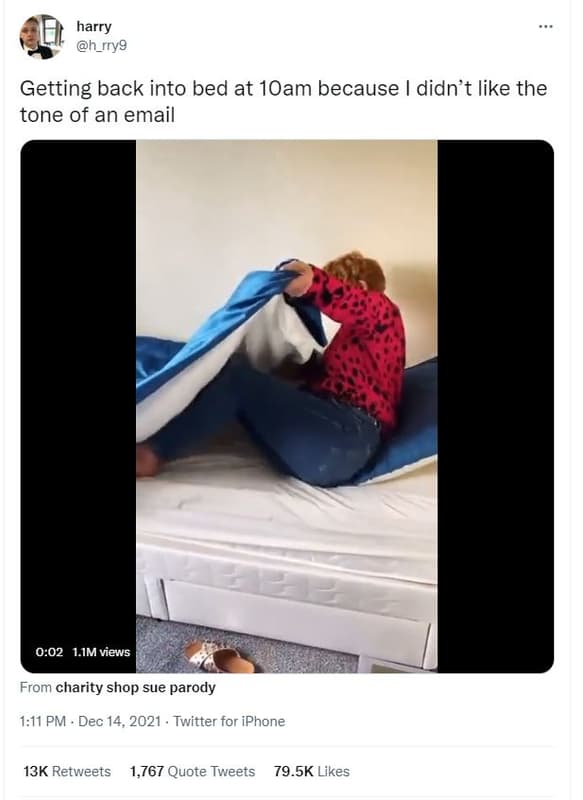 Harry h_rryg getting back into bed at 1oam because didn't like the tone of an em