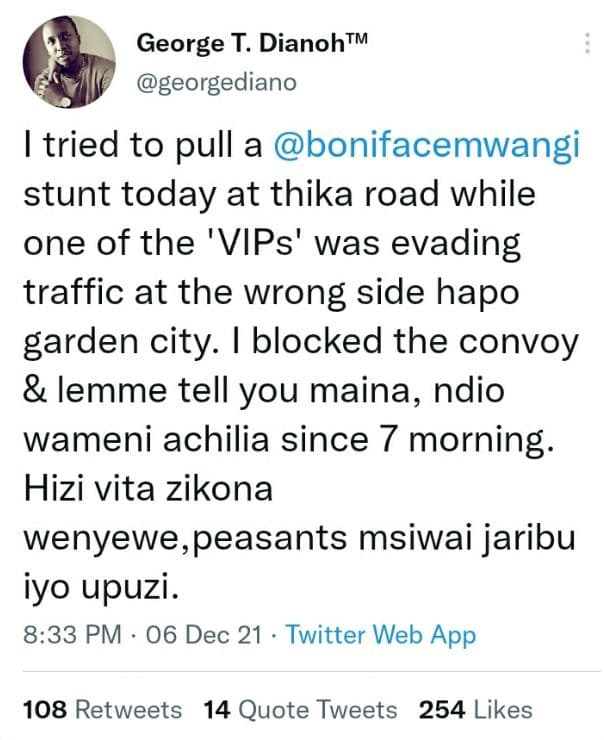 George t. dianohtm georgediano tried to pull a bonifacemwangi stunt today at thi