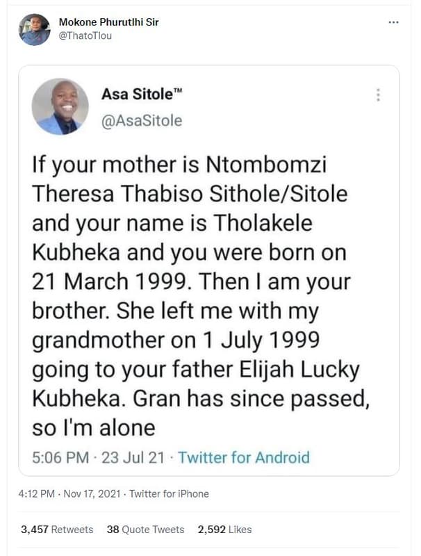 Mokone phurutlhi sir thatotlou asa sitole asasitole if your mother is ntombomzi