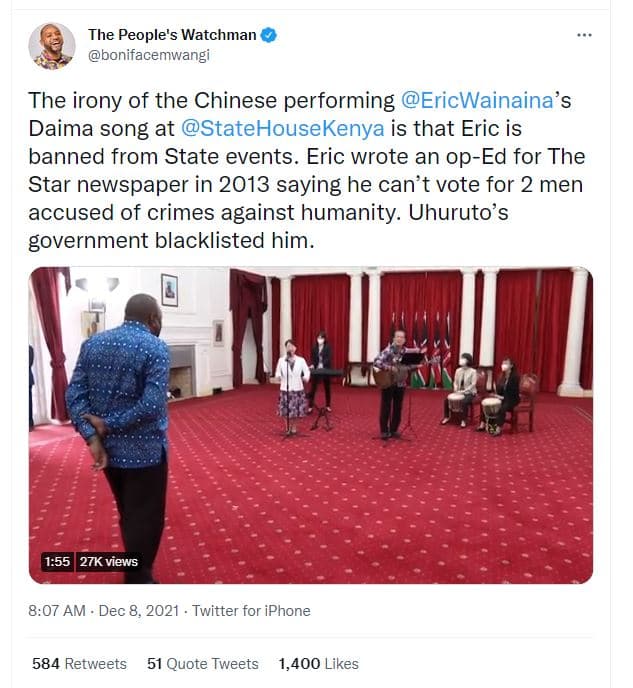 The people's watchman bonifacemwangi the irony of the chinese performing ericwai