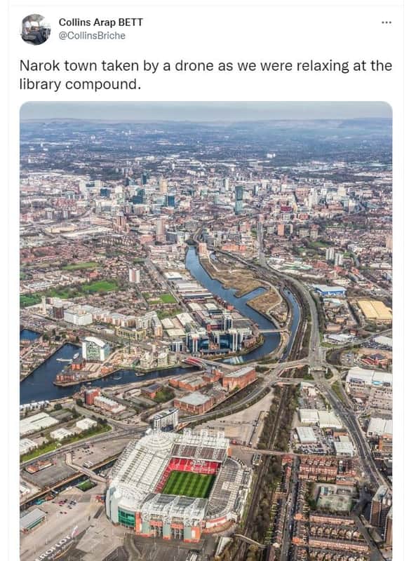 Collins arap bett collinsbriche narok town taken by a drone as we were relaxing