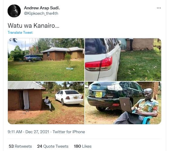 Andrew arap sudi_ kipkoech_thedth watu wa kanairo_ translate tweet 911 am dec 27
