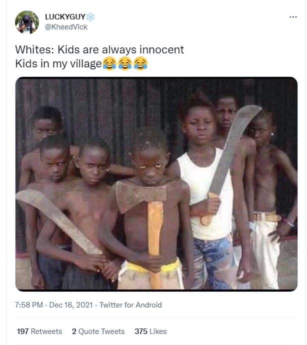Luckyguy kheedvick whites kids are always innocent kids in my village 7.58 pm de
