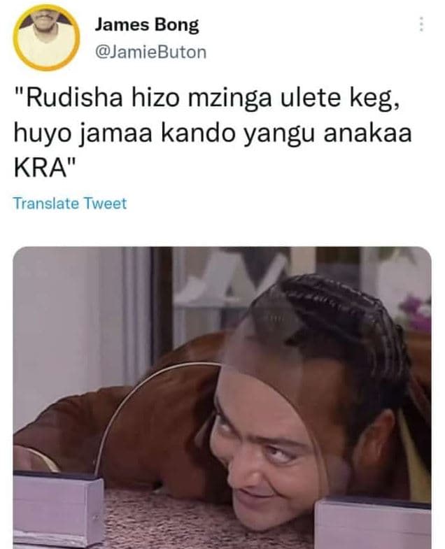 James bong jamiebuton rudisha hizo mzinga ulete keg, huyo jamaa kando yangu anak