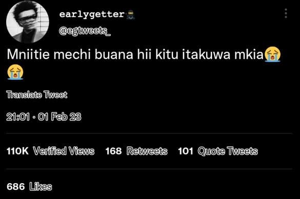 Earlygetter gaweegs _ mniitie mechi buana hii kitu itakuwa mkia ttannslate tweet