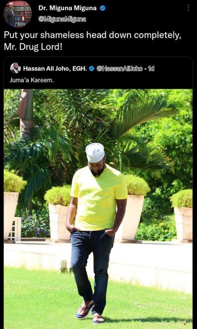 Dr. miguna miguna miguamigu put your shameless head down completely mr. drug lor