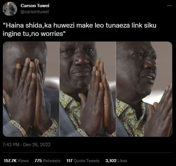 Carson tuwei carsontuwei 'haina shida,ka huwezi make leo tunaeza link siku ingin