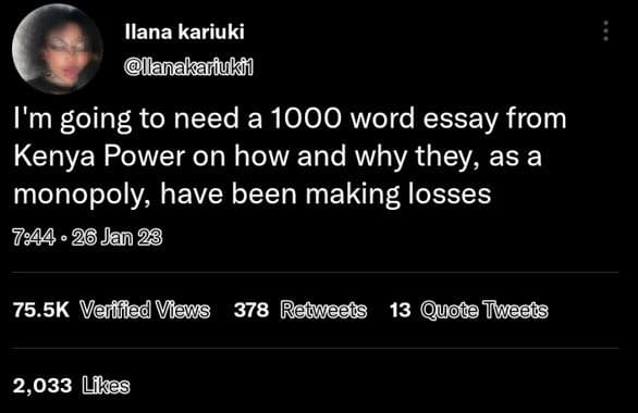 Ilana kariuki lanakaiuk i'm going to need a word essay from kenya power on how a