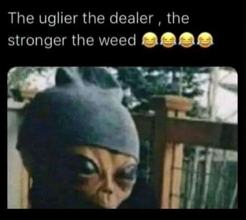 The uglier the dealer the stronger the weed