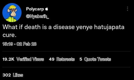 Polycarp yaberth_ what if death is a disease yenye hatujapata cure 15,19 02gdb 2