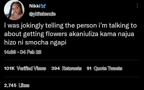 Nikki ykicskanzie was jokingly telling the person i'm talking to about getting f