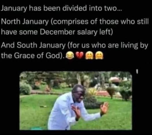 January has been divided into two north january comprises of those who still hav