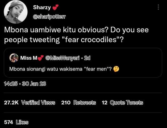 Sharzy sharfponenr mbona uambiwe kitu obvious? do you see people tweeting 'fear