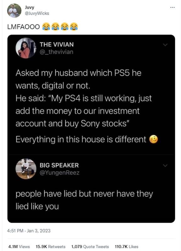 Juvy juvywicks lmfaooo the vivian _thevivian asked my husband which ps5 he wants