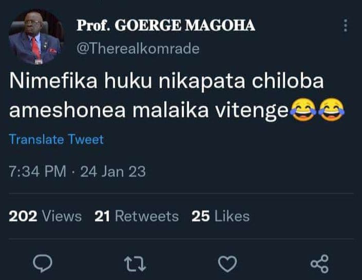 Prof goerge magoha therealkomrade nimefika huku nikapata chiloba ameshonea malai