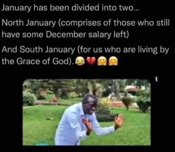 January has been divided into two north january comprises of those who still hav