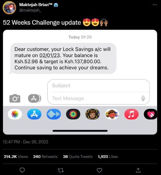 Maktejah brian maktejah _ 52 weeks challenge update taday 0120 dear customer you