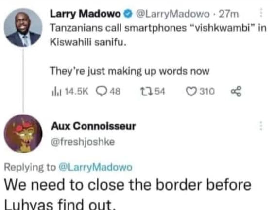 Larry madowo larrymadowo 27m tanzanians call smartphones vishkwambi in kiswahill