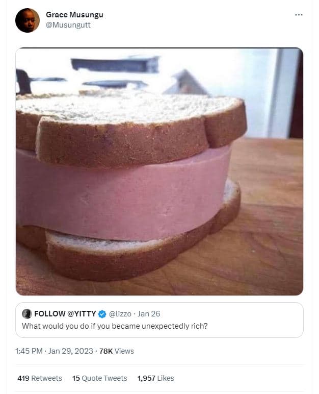 Grace musungu musungutt follow yitty lizzo jan 26 what would you do if you becam