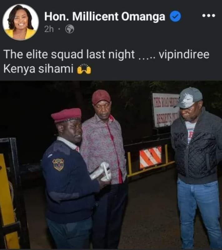 Hon. millicent omanga 2h the elite squad last night kenya sihami vipindiree hne