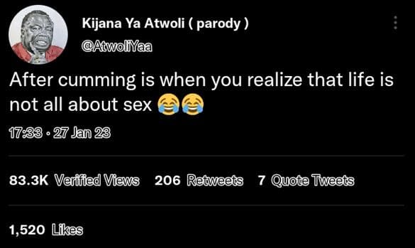 Kijana ya atwoli parody amwoliyaa after cumming is when you realize that life is