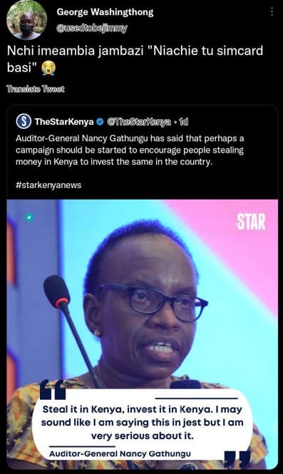 George washingthong usedcobejmnmny nchi imeambia jambazi niachie tu simcard basi