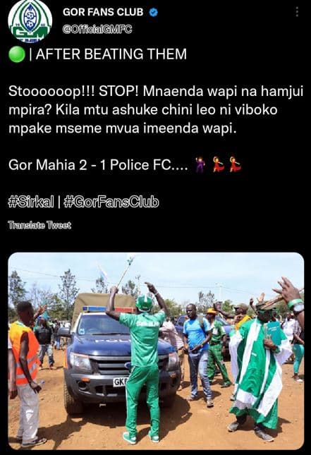Gor fans club offficialgmfc 1after beating them stoooooopll! stop! mnaenda wapi