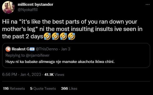 Millicent bystander nyokaffiii hii na it's like the best parts of you ran down y