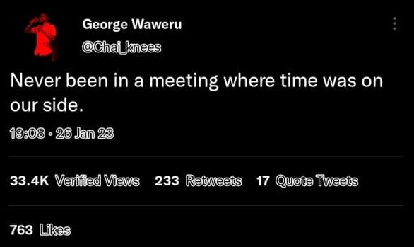 George waweru chai_kees never been in a meeting where time was on our side_ 26 j