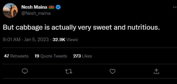 Nesh maina nesh_maina but cabbage is actually very sweet and nutritious_ 9.01 am