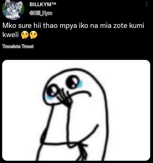 Billkymtm bil_kym mko sure hii thao mpya iko na mia zote kumi kweli translata ti