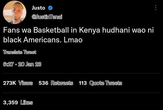 Justo justntenai fans wa basketball in kenya hudhani wao ni black americans. lma