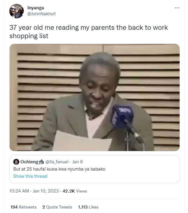 Inyanga johnnakholi 37 year old me reading my parents the back to work shopping