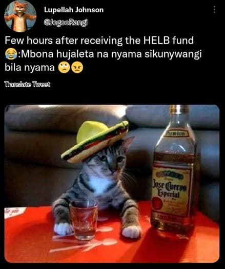 Lupellah johnson jogoorang few hours after receiving the helb fund mbona hujalet