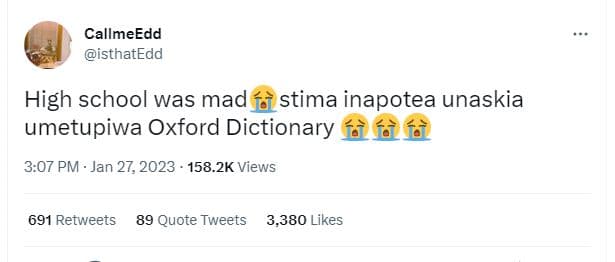 Callmeedd isthatedd high school was mad stima inapotea unaskia umetupiwa oxford