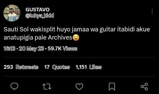 Gustavo dluhya_kidd sauti sol wakisplit huyo jamaa wa guitar itabidi akue anatup