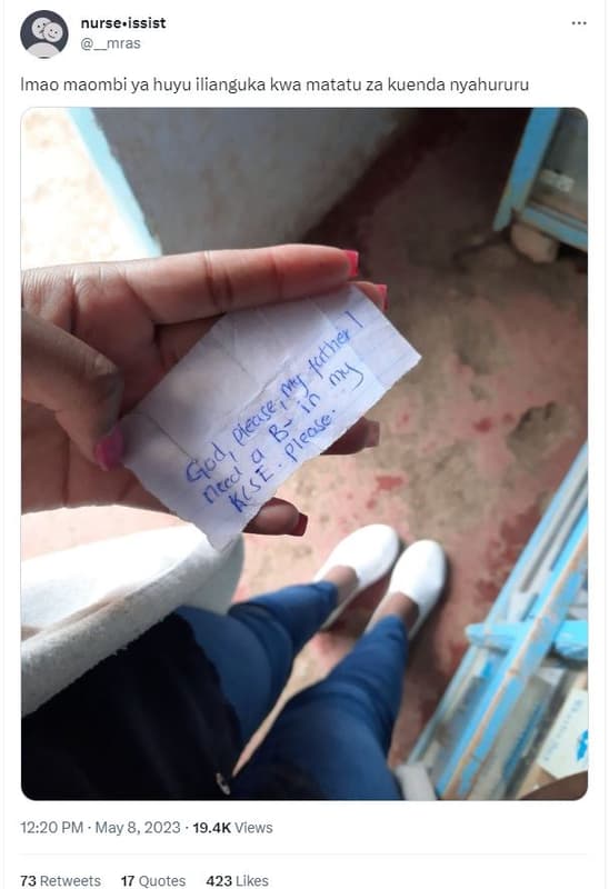 Nursesissist mras imao maombi ya huyu ilianguka kwa matatu za kuenda nyahururu 4