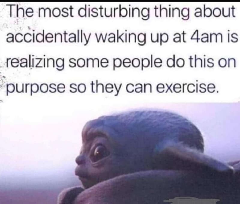 The most disturbing thing about accidentally waking up at 4am is realizing some