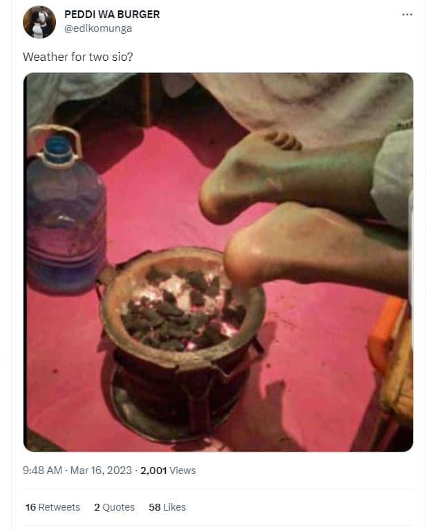 Peddi wa burger edikomunga weather for two sio? 9.48 am . mar 16, 2,001 views 16