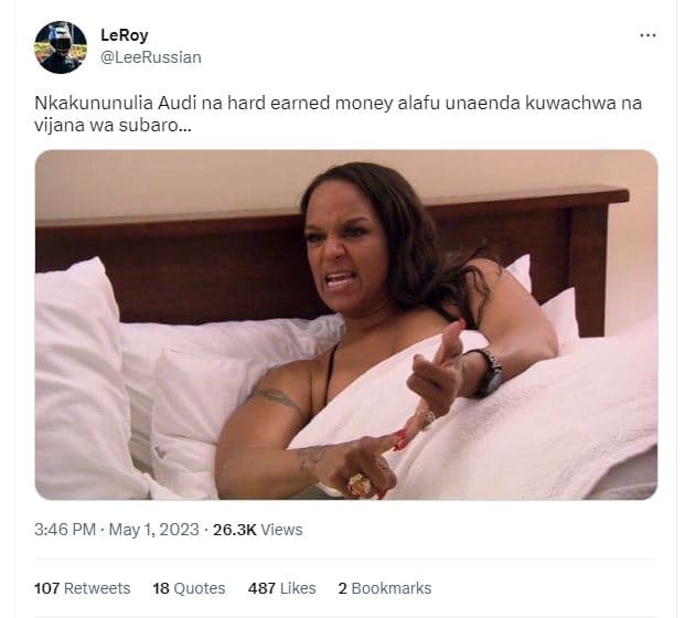 Leroy leerussian nkakununulia audi na hard earned money alafu unaenda kuwachwa n