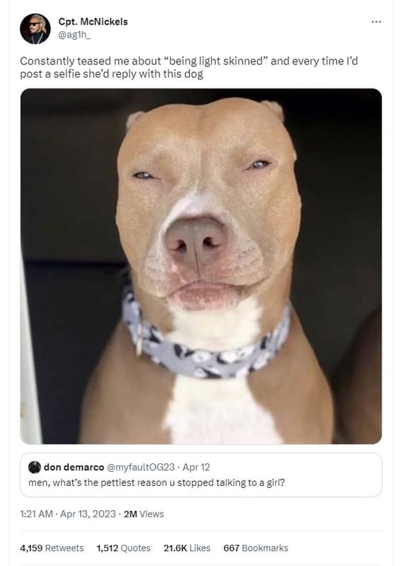 Cpt. mcnickels agih _ constantly teased me about being light skinned and every t