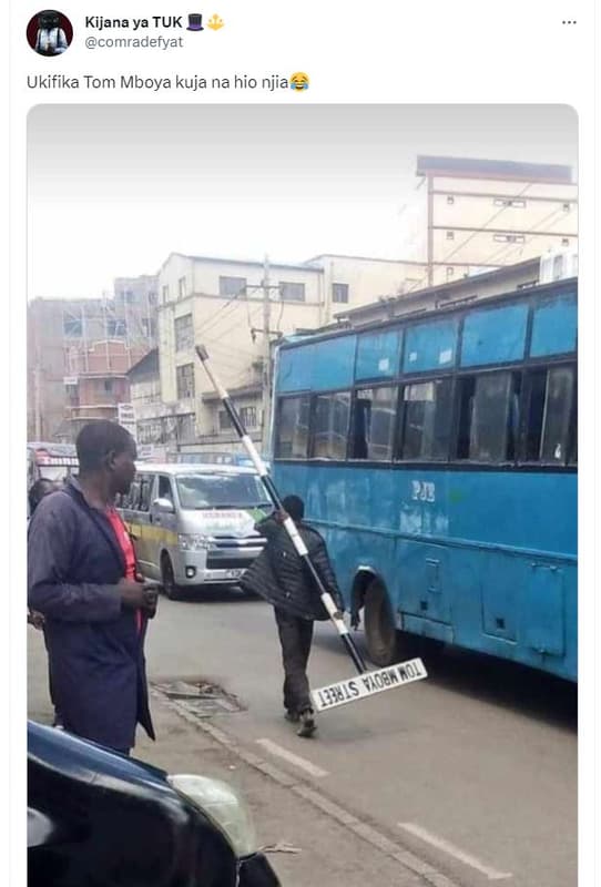 Kijana ya tuk comradetyat ukifika tom mboya kuja na hio njia ms ioeagol